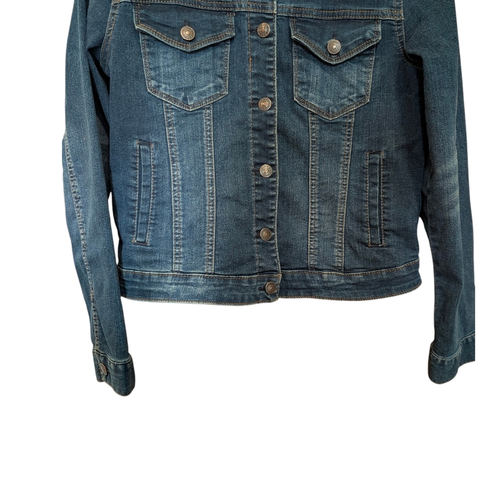 Curve Appeal Dark Wash Denim Jean Jacket - Women's Size Medium - Picture 7 of 14